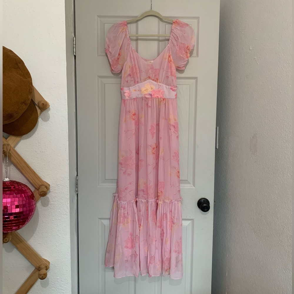 LOVESHACK FANCY Angie pink floral dress size 2